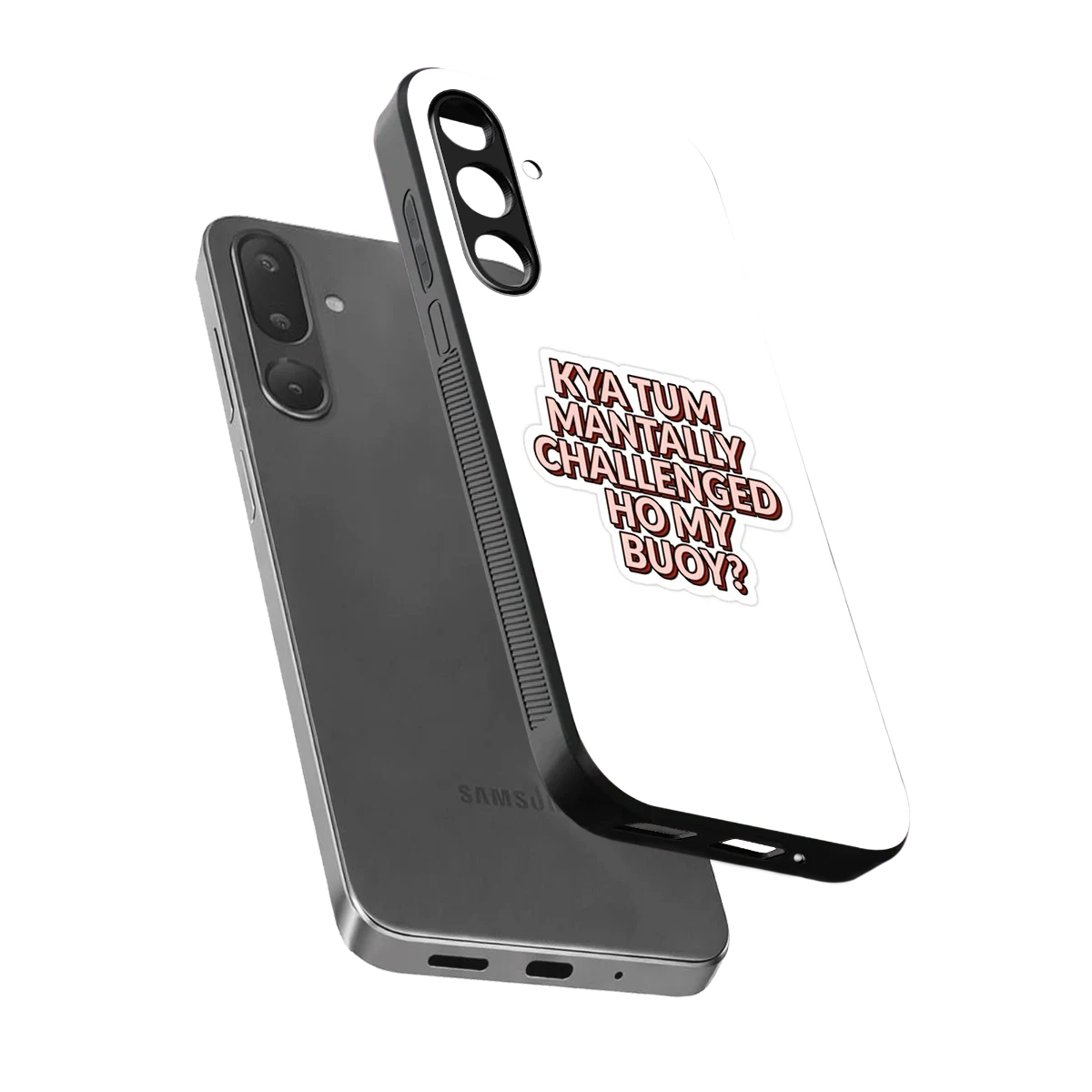 Mantally Challenged sleek samsung galaxy m56 5g cover with tempered glass back and TPU edges