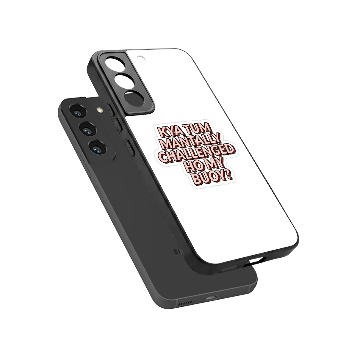 Mantally Challenged sleek samsung galaxy s22 cover with tempered glass back and TPU edges