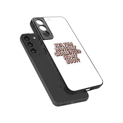 Mantally Challenged sleek samsung galaxy s22 cover with tempered glass back and TPU edges