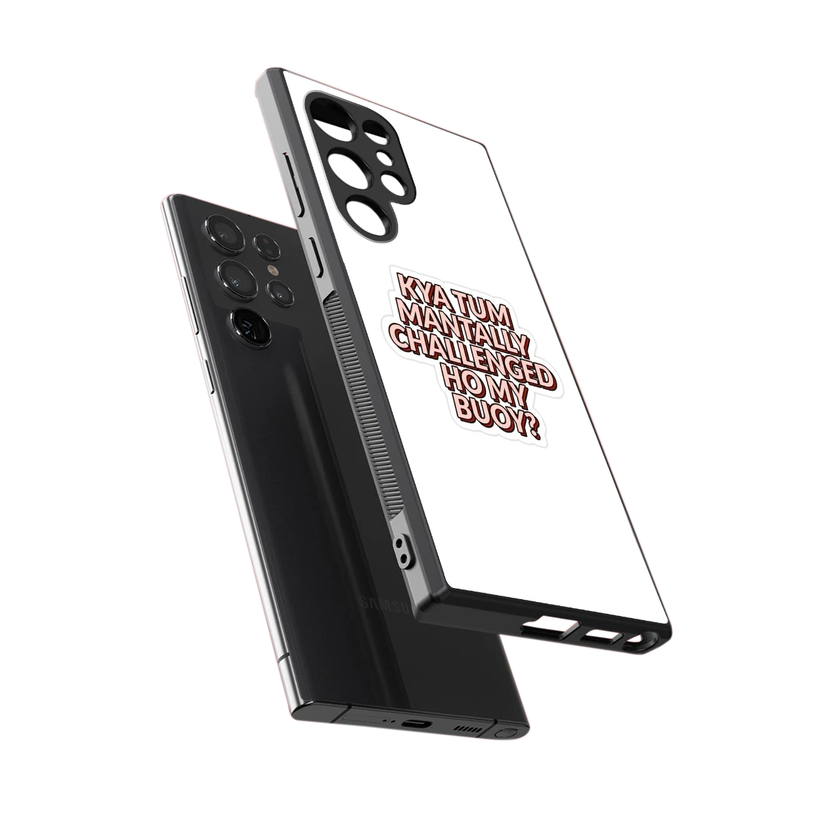 Mantally Challenged sleek samsung galaxy s23 ultra cover with tempered glass back and TPU edges