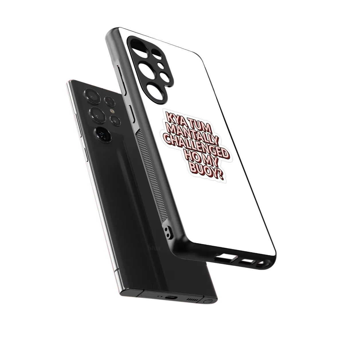 Mantally Challenged sleek samsung galaxy s25 ultra cover with tempered glass back and TPU edges