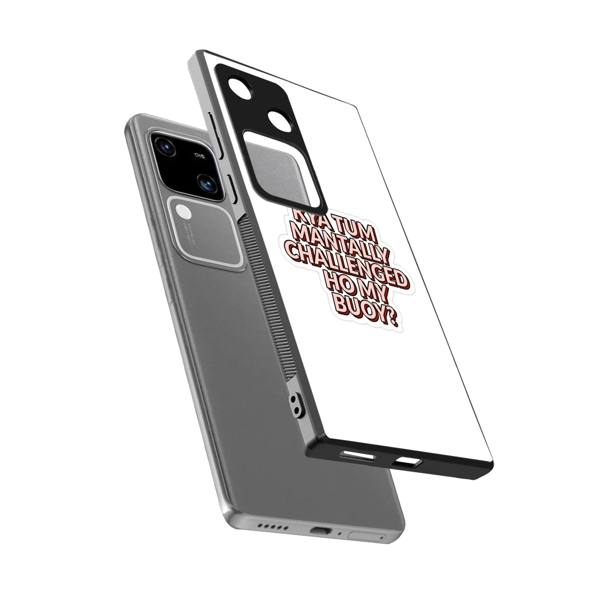 Mantally Challenged sleek vivo v30 cover with tempered glass back and TPU edges