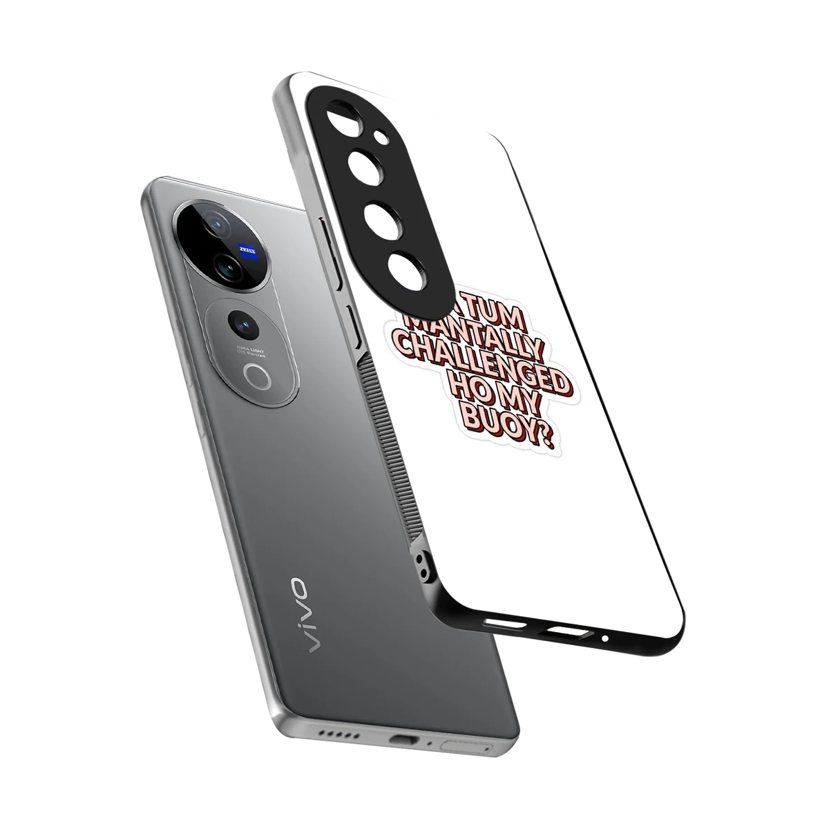 Mantally Challenged sleek vivo v40 pro cover with tempered glass back and TPU edges