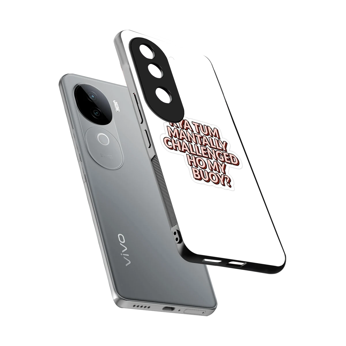 Mantally Challenged sleek vivo v40e cover with tempered glass back and TPU edges