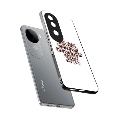 Mantally Challenged sleek vivo v40e cover with tempered glass back and TPU edges