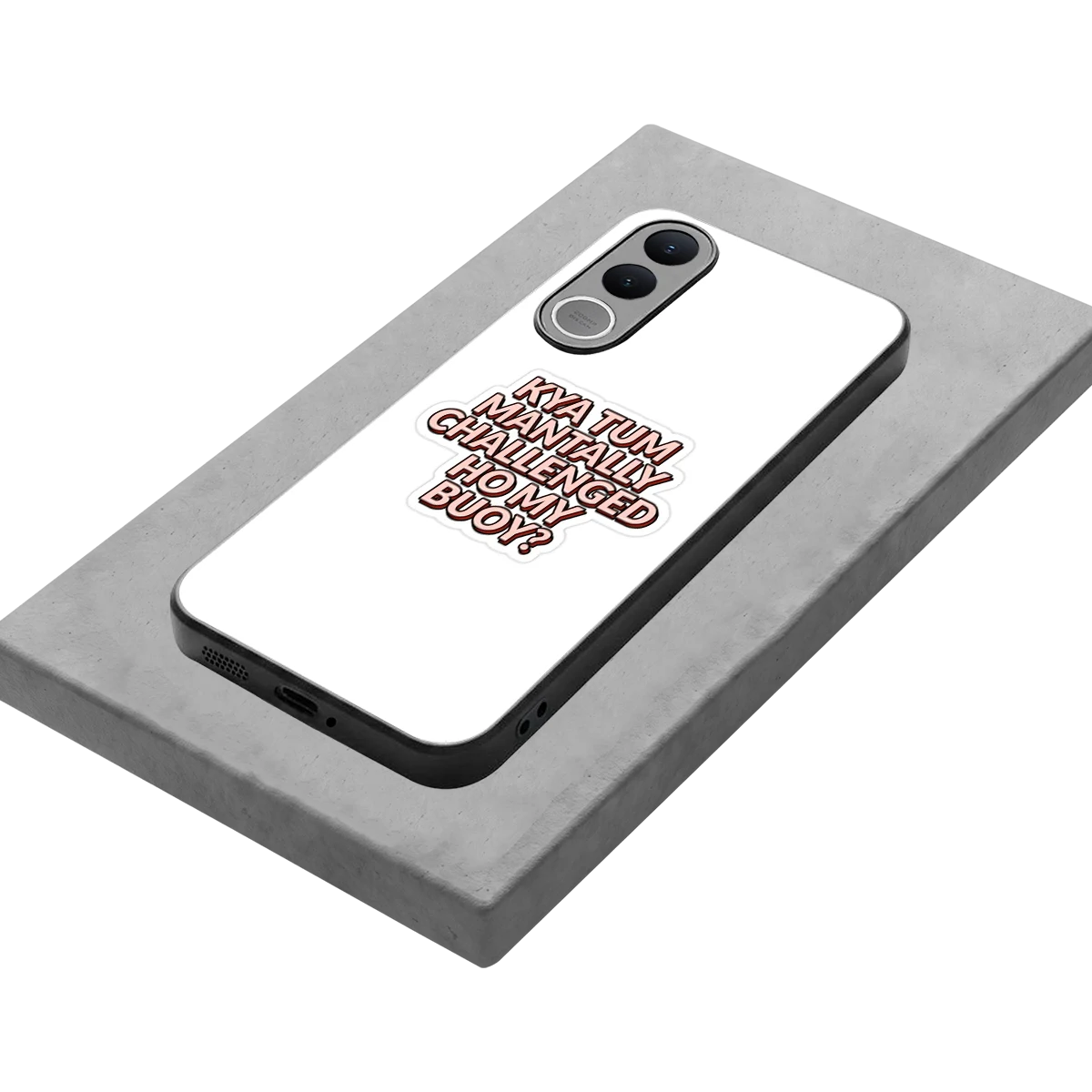 Mantally Challenged stylish phone case for vivo v70 fe | glossy glass and slim fit