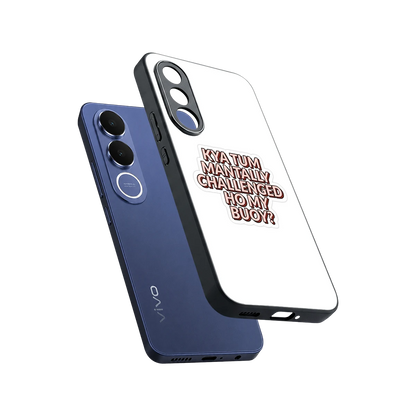 Mantally Challenged sleek vivo v70 fe cover with tempered glass back and TPU edges