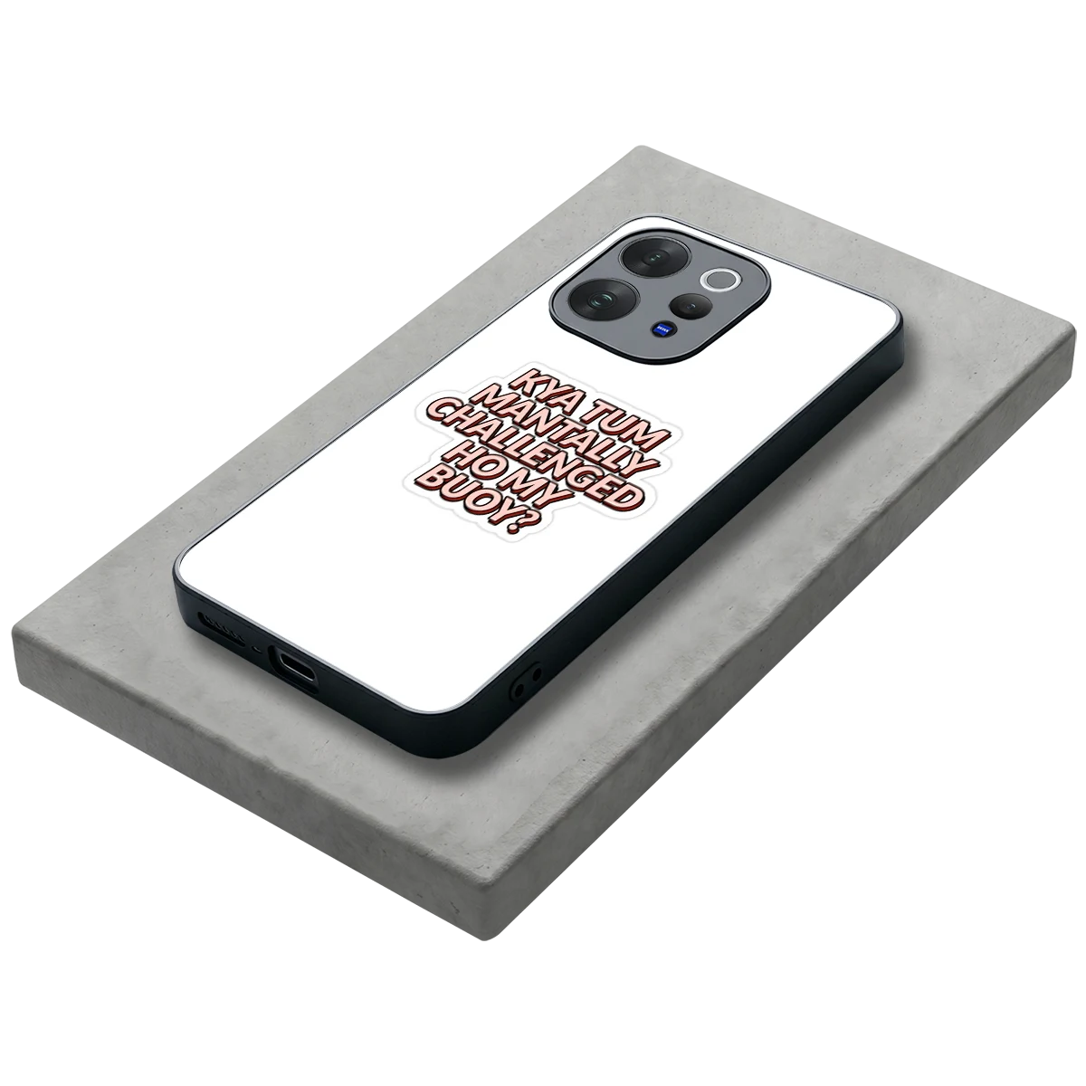 Mantally Challenged stylish phone case for vivo v70 elite | glossy glass and slim fit