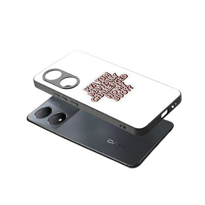 Mantally Challenged sleek Vivo-y100 cover with tempered glass back and TPU edges