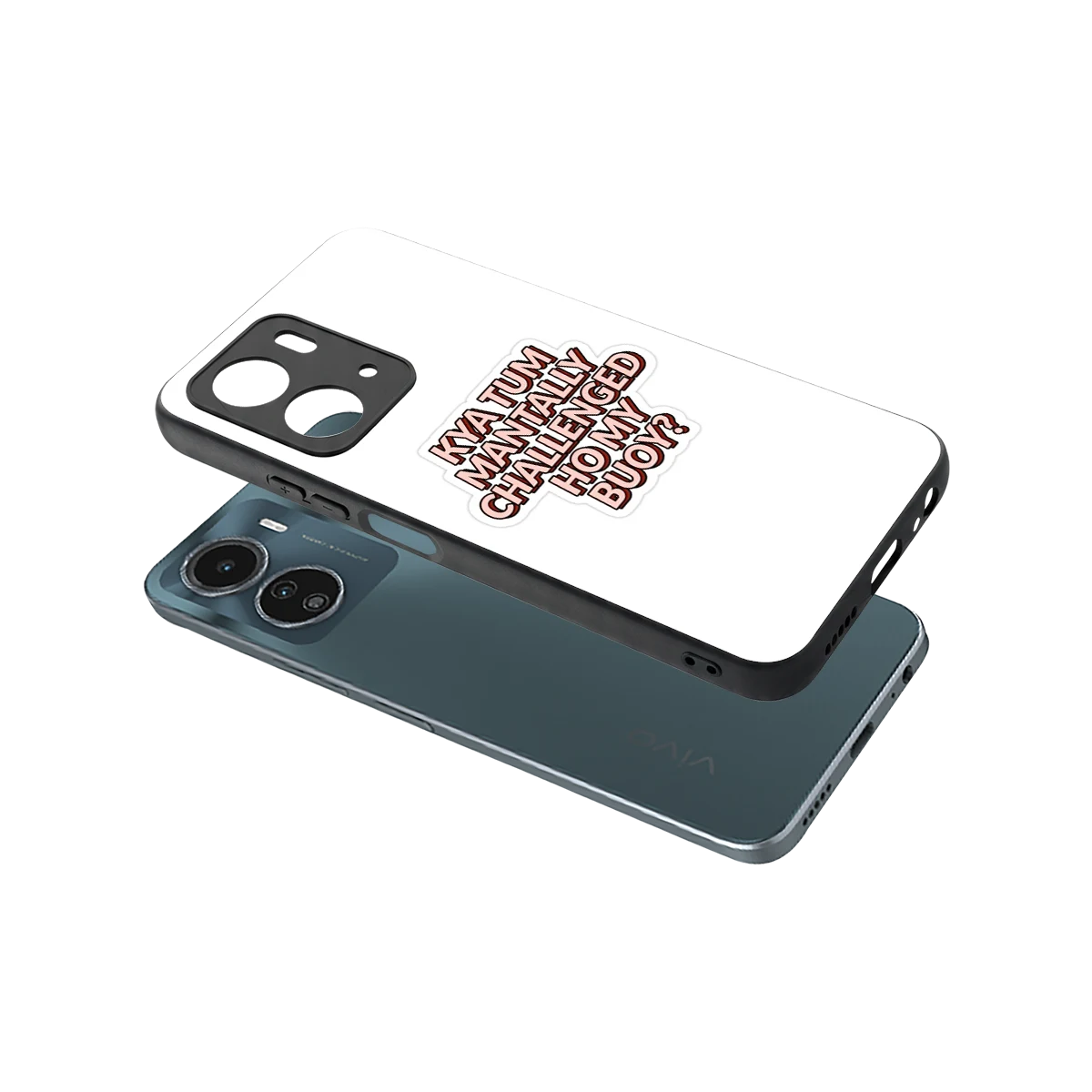 Mantally Challenged sleek vivo y16 cover with tempered glass back and TPU edges
