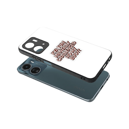 Mantally Challenged sleek vivo y16 cover with tempered glass back and TPU edges