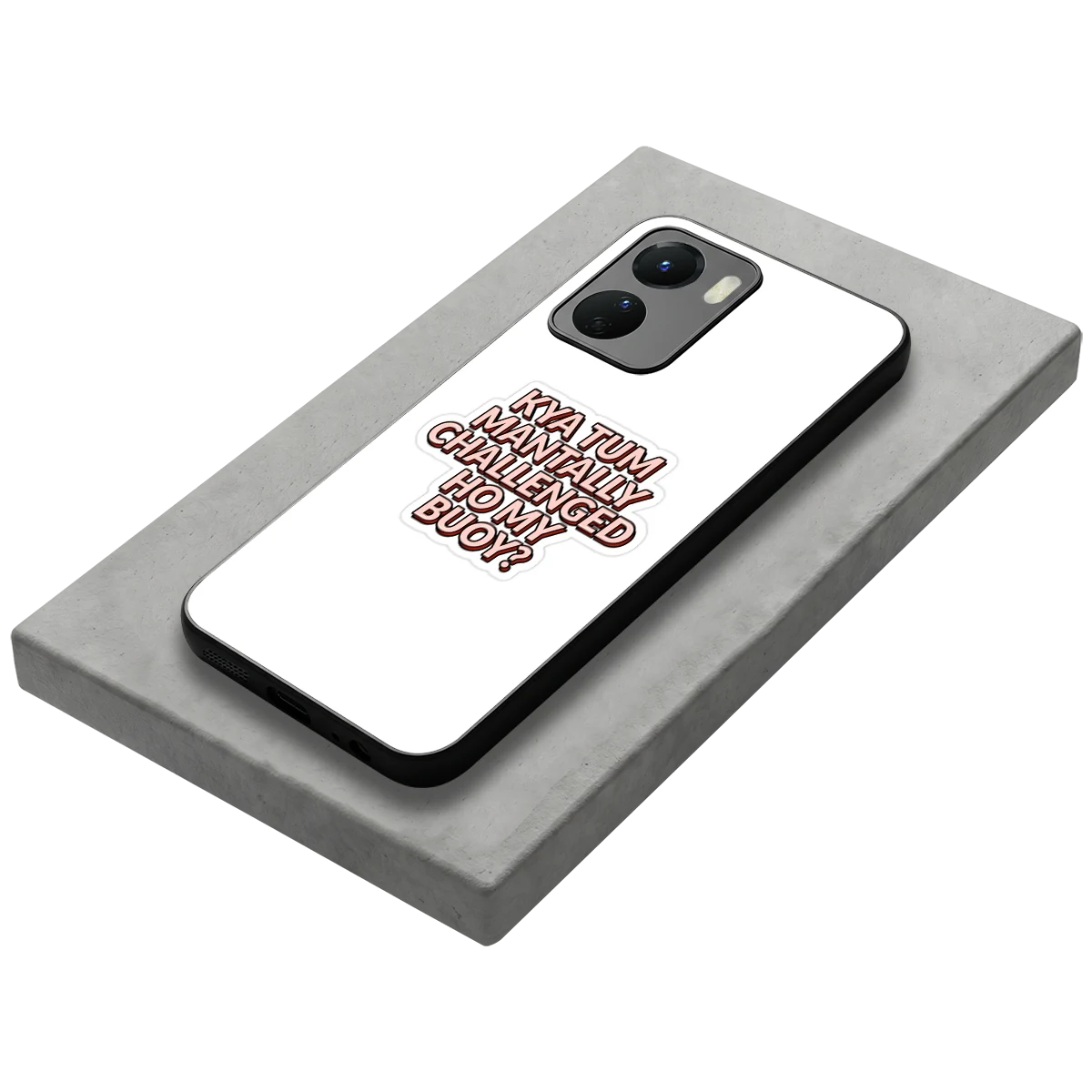 Mantally Challenged stylish phone case for vivo y16 | glossy glass and slim fit