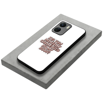 Mantally Challenged stylish phone case for vivo y16 | glossy glass and slim fit
