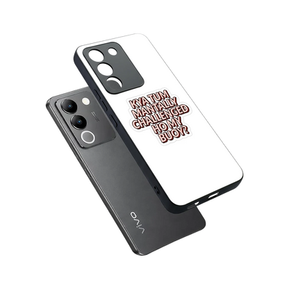 Mantally Challenged sleek vivo y200 5g cover with tempered glass back and TPU edges