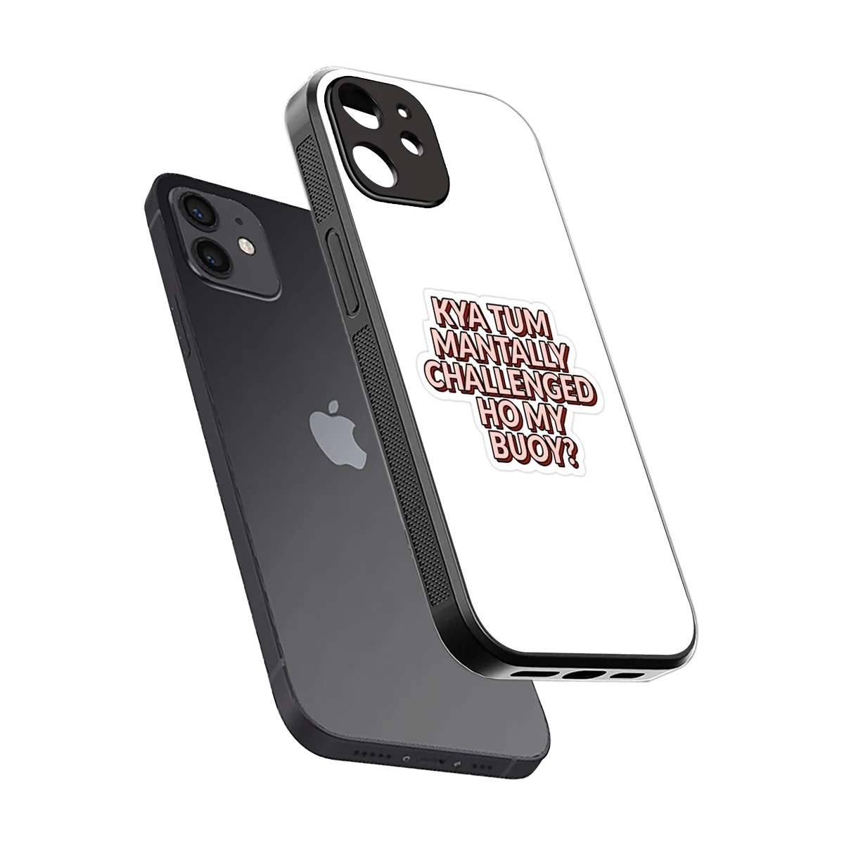 Mantally Challenged sleek iphone 12 cover with tempered glass back and TPU edges