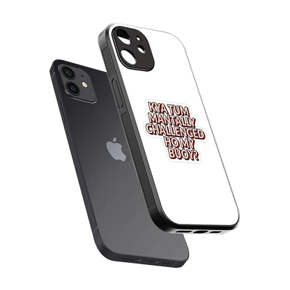 Mantally Challenged sleek iphone 12 cover with tempered glass back and TPU edges