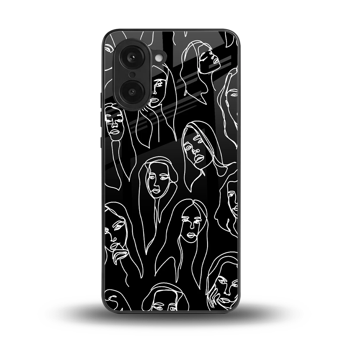 Many Faces Black back phone cover | glass case for oneplus nord ce5 5g