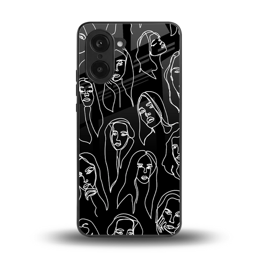 Many Faces Black back phone cover | glass case for oneplus nord ce5 5g