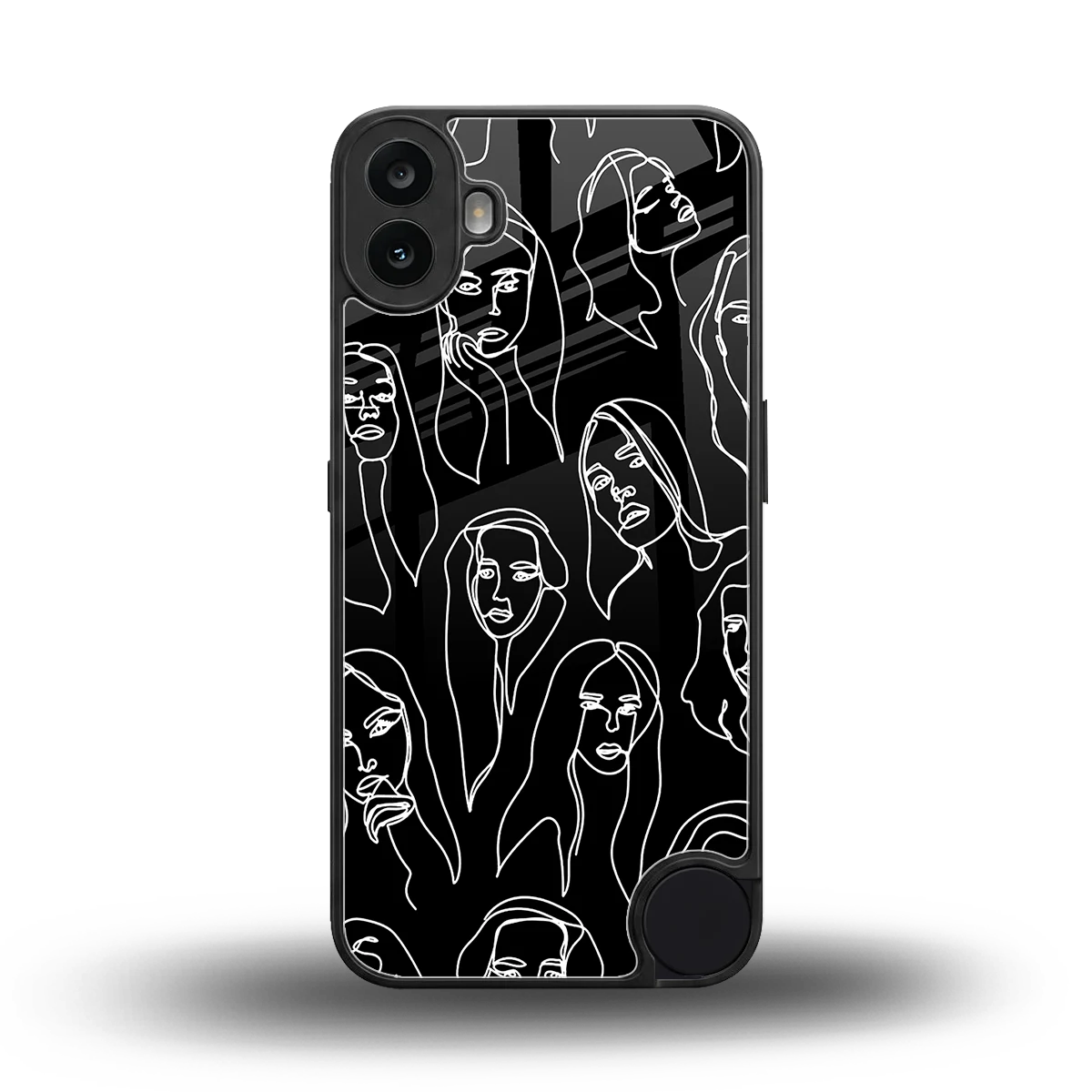 Many Faces Black back phone cover | glass case for cmf nothing phone 1