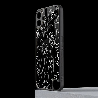 Many Faces Black cmf nothing phone 1 mobile cover | shockproof glass phone case