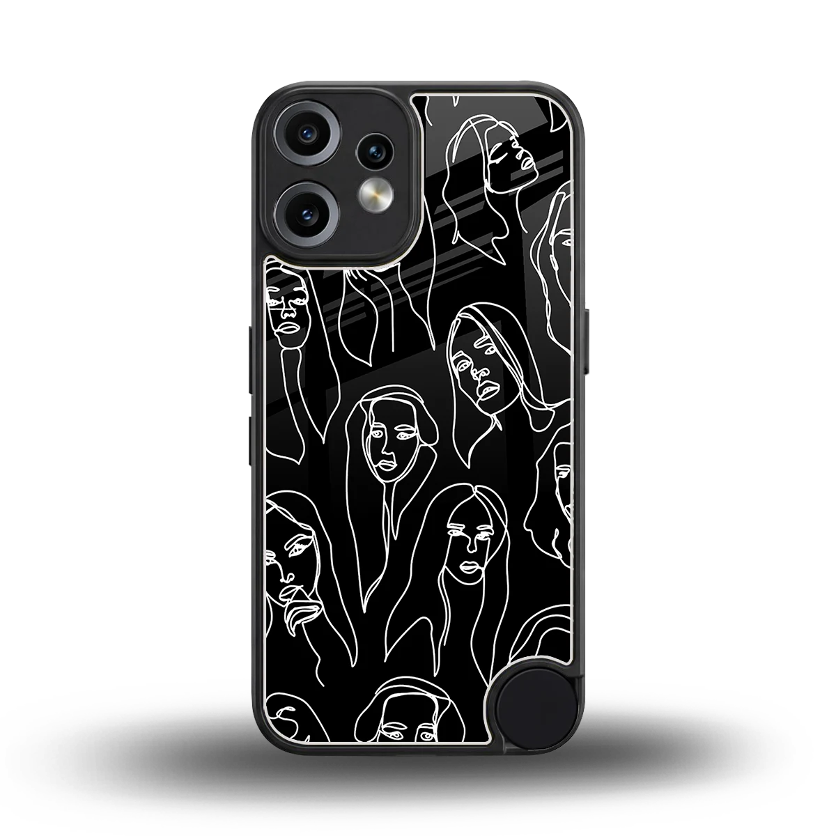 Many Faces Black back phone cover | glass case for cmf nothing phone 2 pro