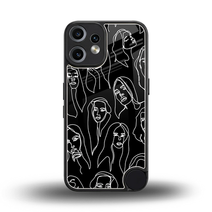 Many Faces Black back phone cover | glass case for cmf nothing phone 2 pro