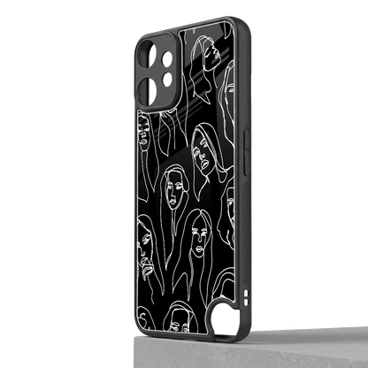 Many Faces Black cmf nothing phone 2 pro mobile cover | shockproof glass phone case