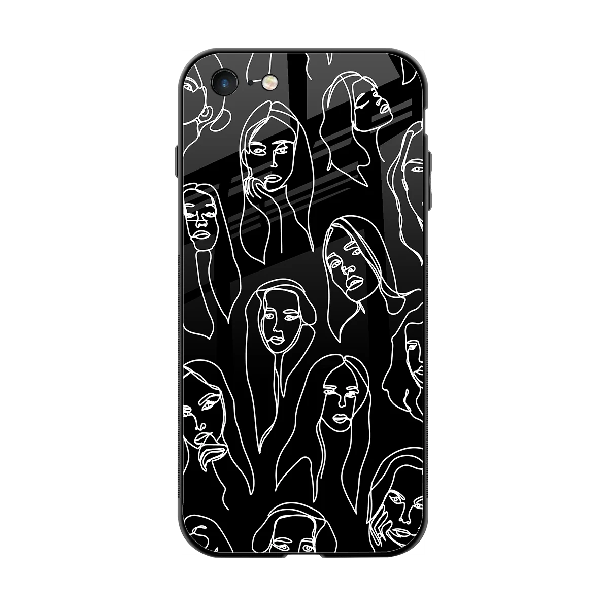 Many Faces Black back phone cover | glass case for iphone 6s