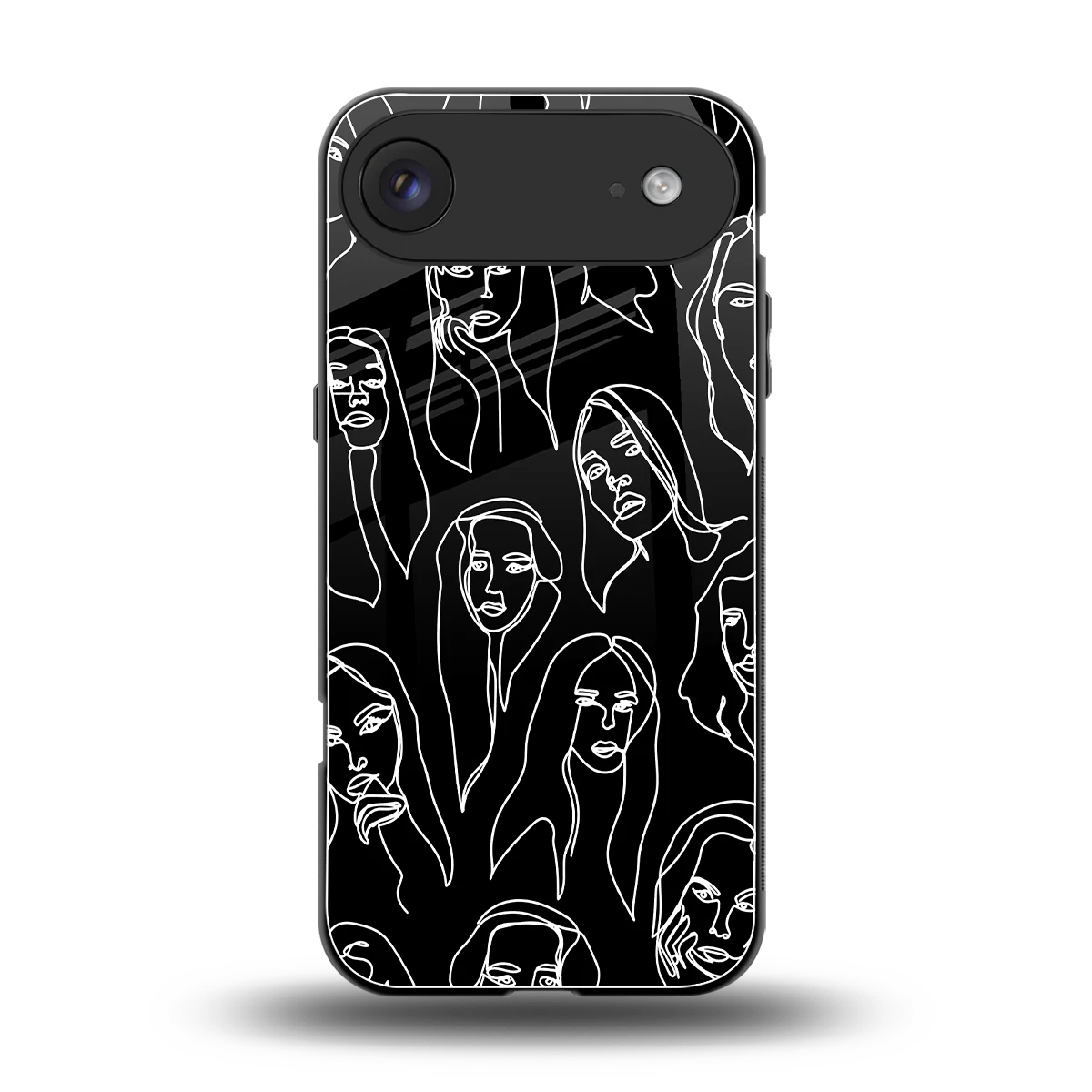 Many Faces Black back phone cover | glass case for iphone air