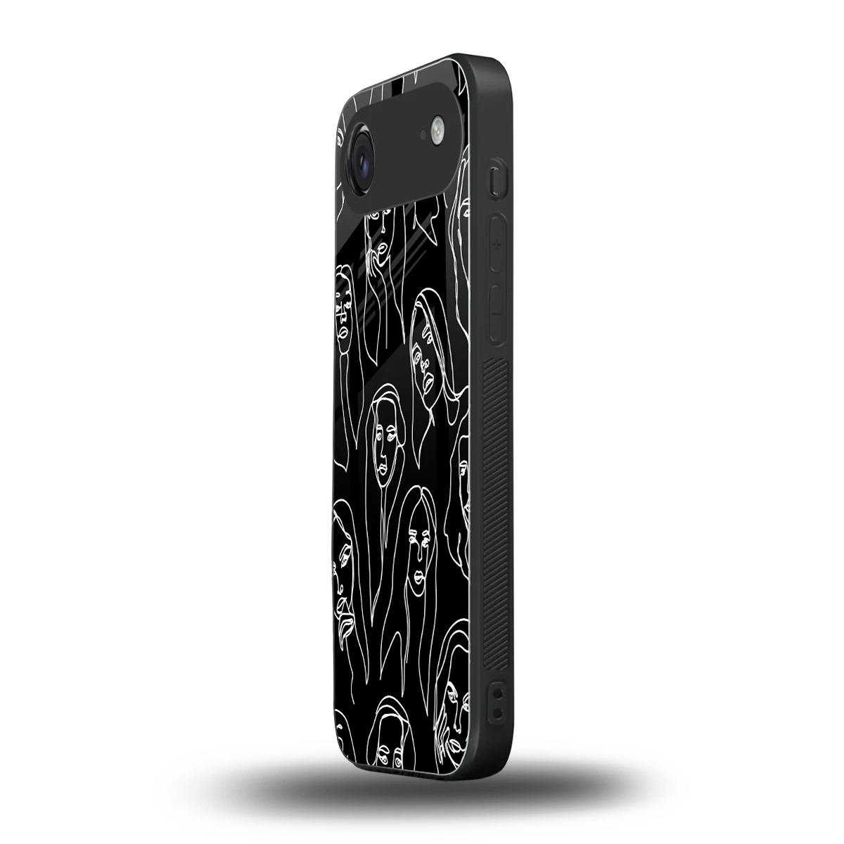 Many Faces Black iphone air mobile cover | shockproof glass phone case