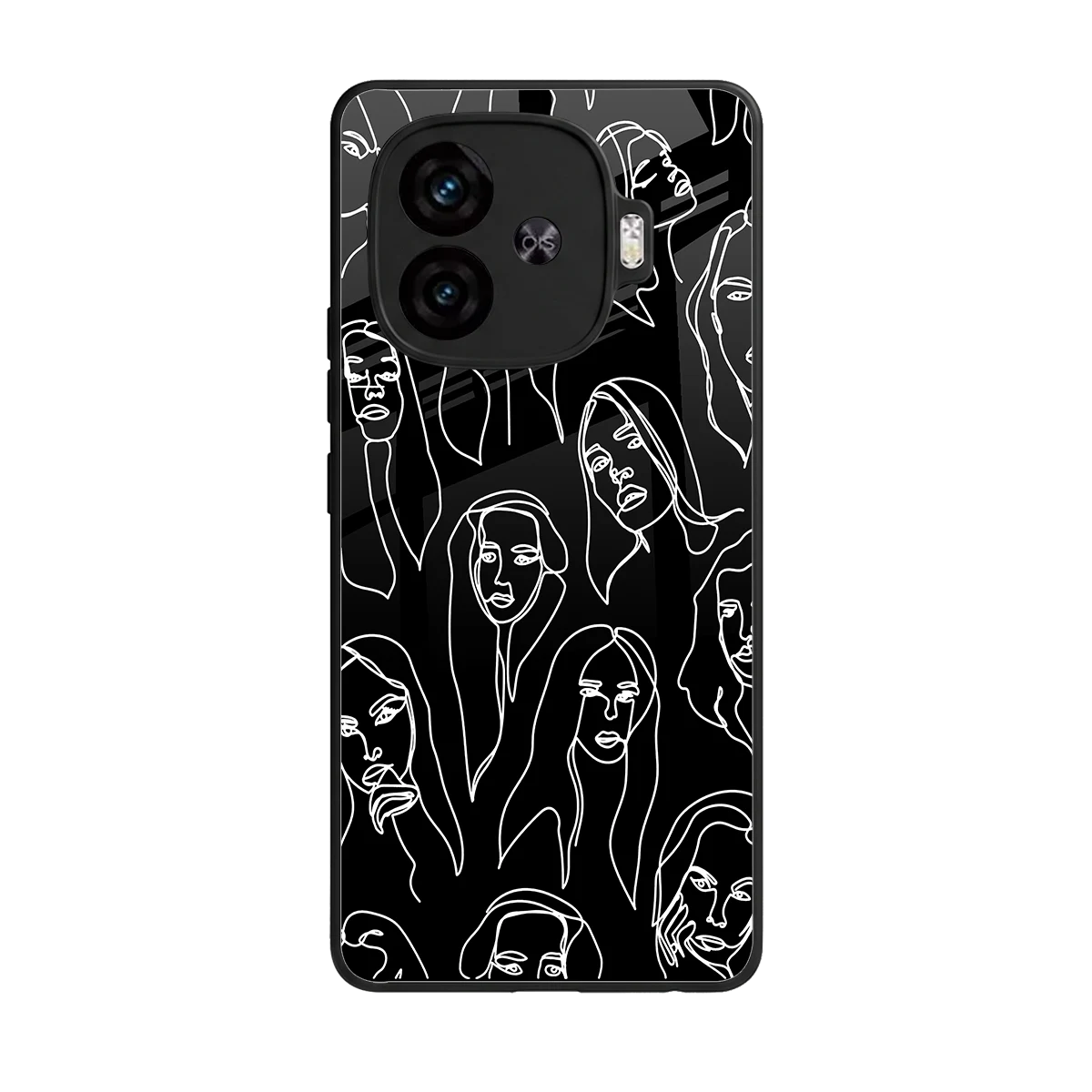 Many Faces Black back phone cover | glass case for iqoo neo 10r 5g