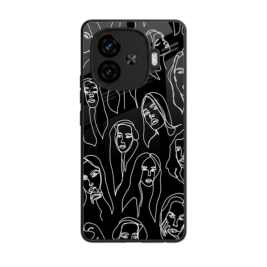 Many Faces Black back phone cover | glass case for iqoo neo 10r 5g