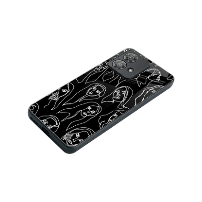 Many Faces Black stylish phone case for motorola edge 40 neo 5g | glossy glass and slim fit