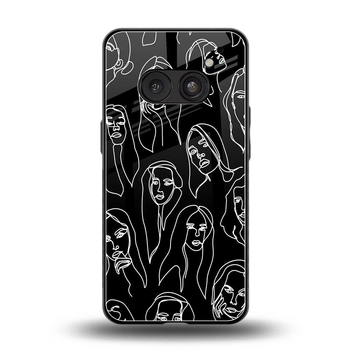 Many Faces Black back phone cover | glass case for nothing phone 2a
