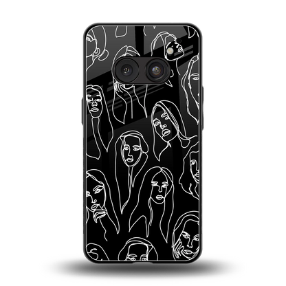 Many Faces Black back phone cover | glass case for nothing phone 2a plus