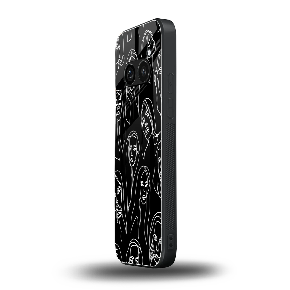 Many Faces Black nothing phone 2a mobile cover | shockproof glass phone case