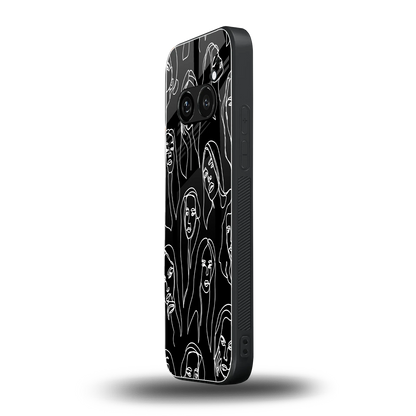 Many Faces Black nothing phone 2a plus mobile cover | shockproof glass phone case