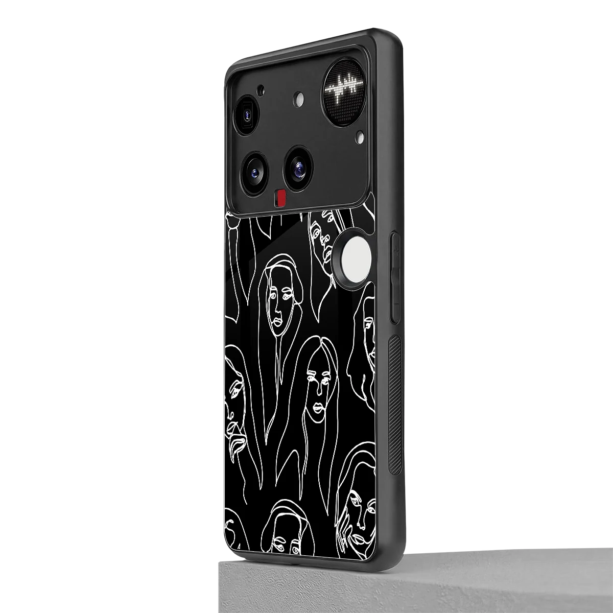 Many Faces Black nothing phone 3 mobile cover | shockproof glass phone case