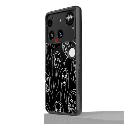 Many Faces Black nothing phone 3 mobile cover | shockproof glass phone case
