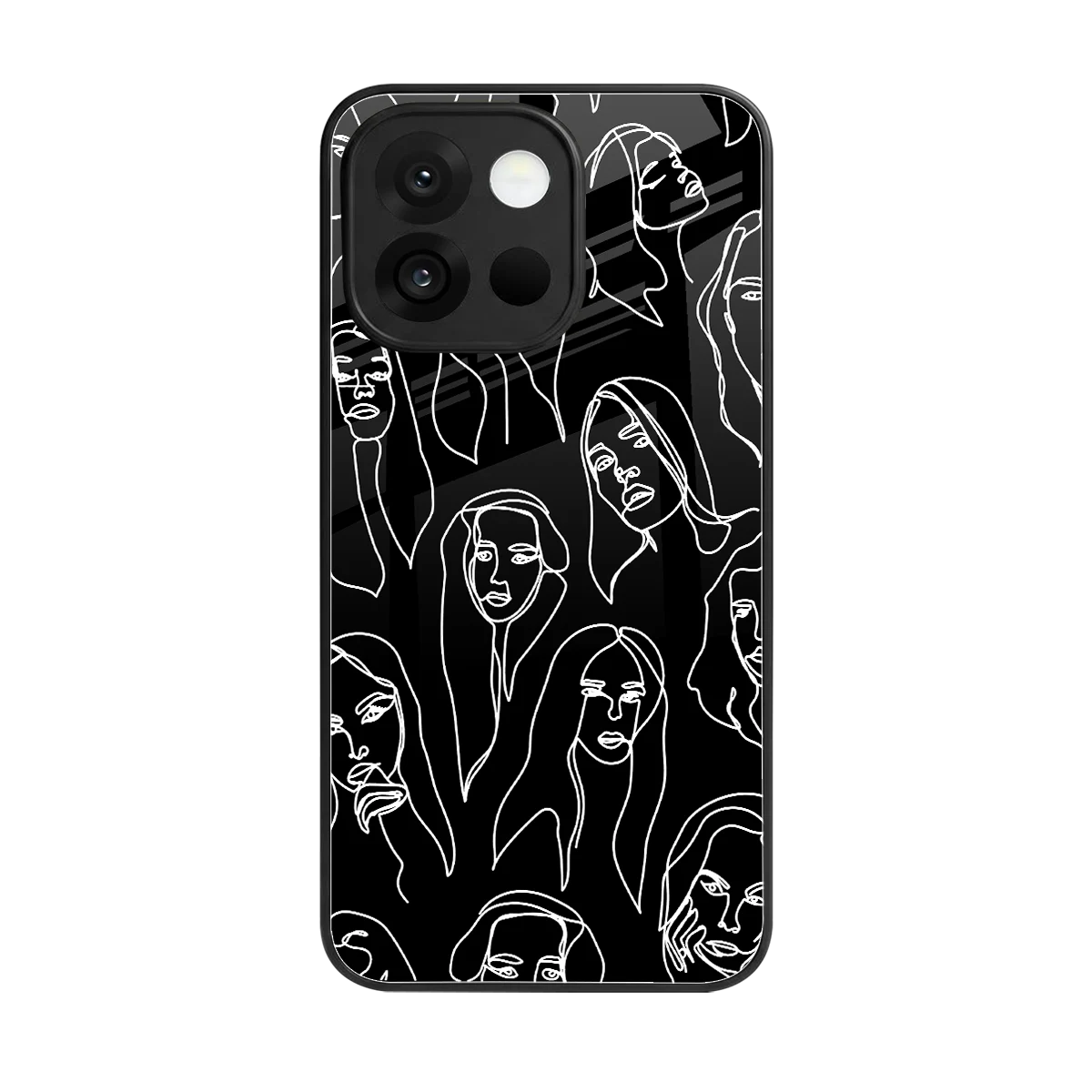 Many Faces Black back phone cover | glass case for oneplus 13s