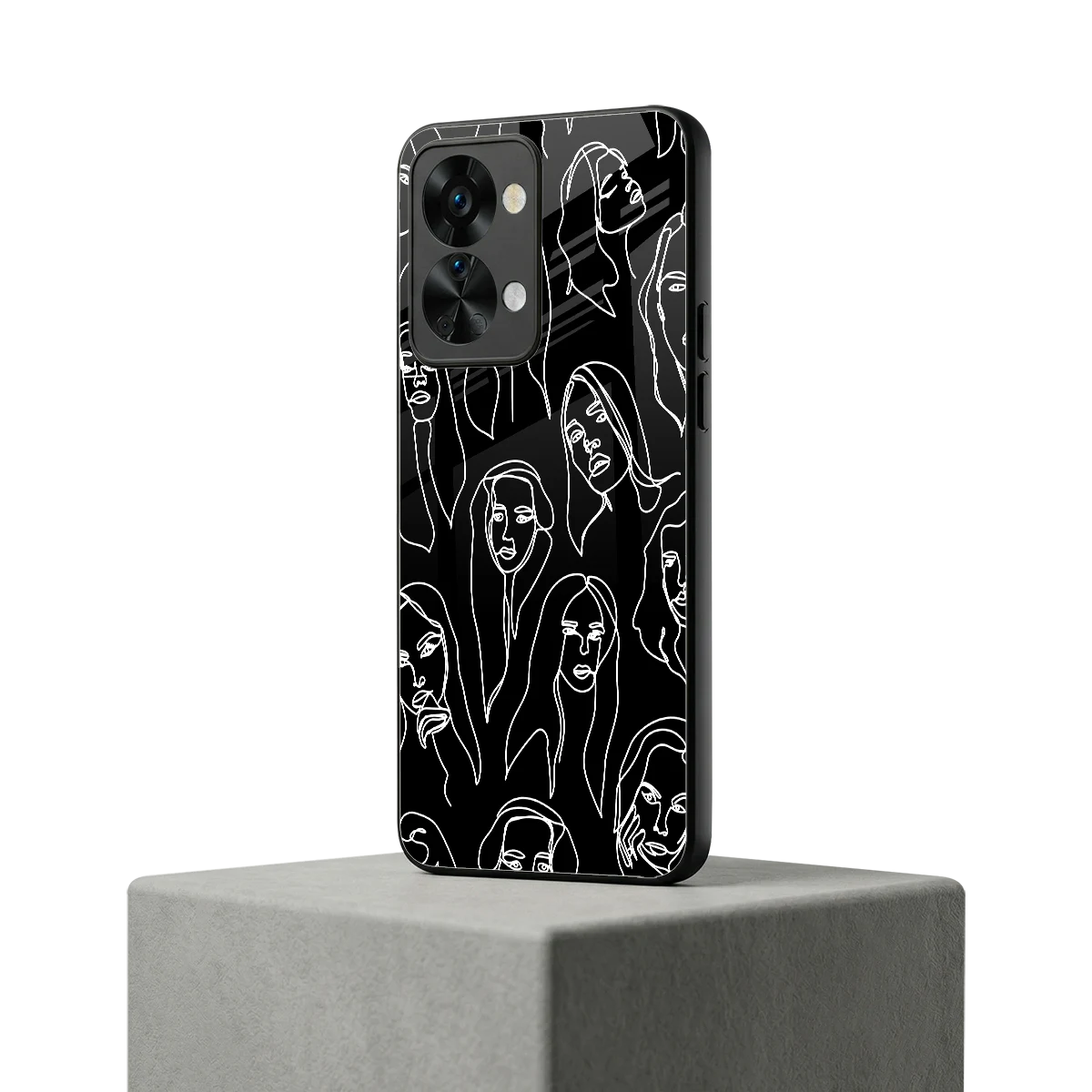 Many Faces Black oneplus nord 2t mobile cover | shockproof glass phone case