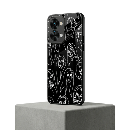 Many Faces Black oneplus nord 2t mobile cover | shockproof glass phone case