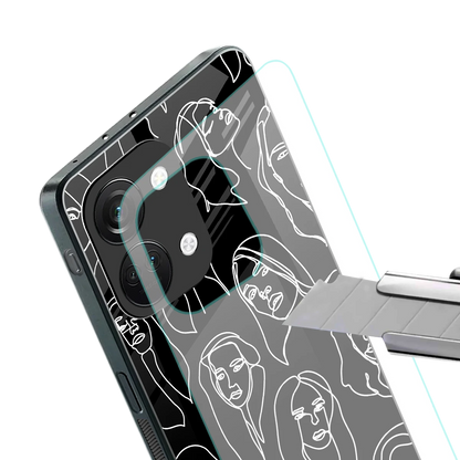 Many Faces Black stylish phone case for oneplus nord 3 | glossy glass and slim fit