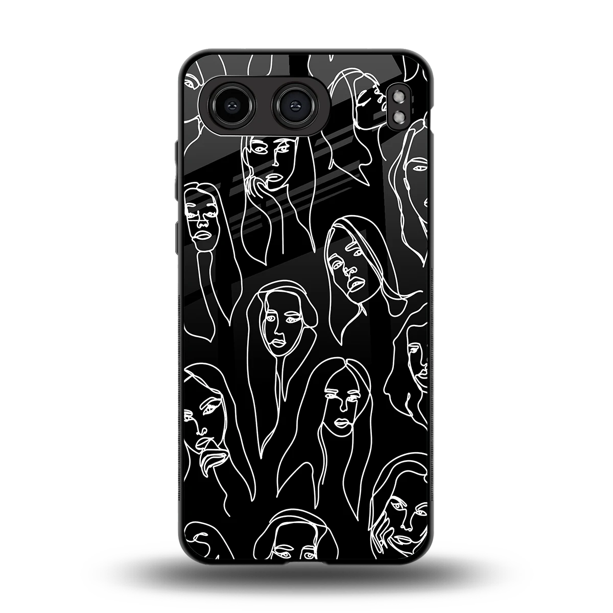 Many Faces Black back phone cover | glass case for oneplus nord 4