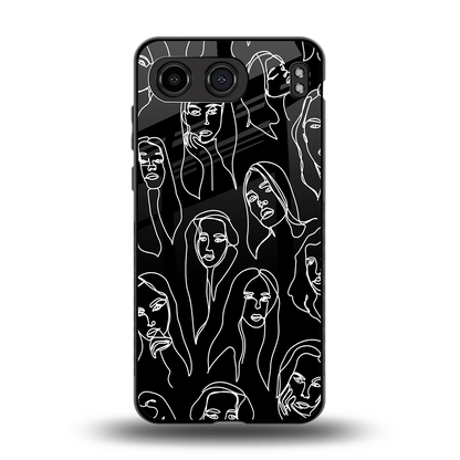 Many Faces Black back phone cover | glass case for oneplus nord 4
