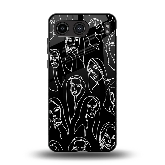 Many Faces Black back phone cover | glass case for oneplus nord 4