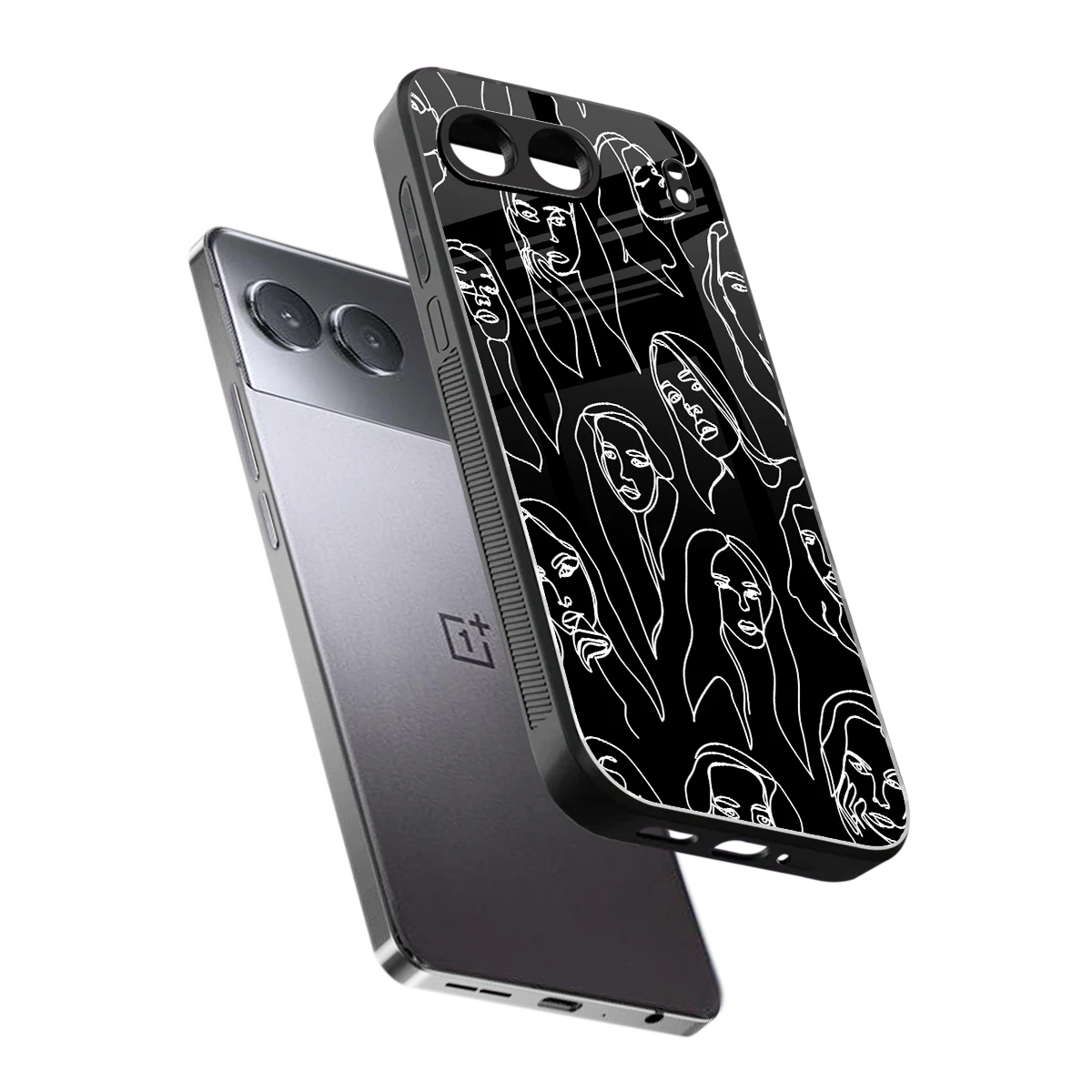 Many Faces Black sleek oneplus nord 4 cover with tempered glass back and TPU edges