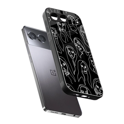 Many Faces Black sleek oneplus nord 4 cover with tempered glass back and TPU edges