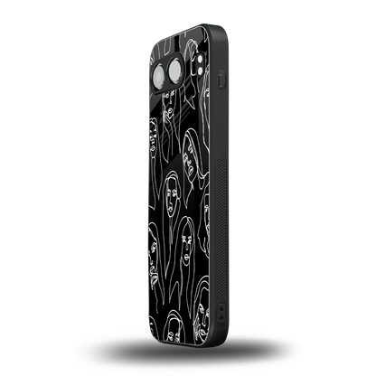 Many Faces Black oneplus nord 4 mobile cover | shockproof glass phone case