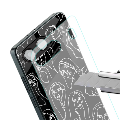 Many Faces Black stylish phone case for oneplus nord 4 | glossy glass and slim fit